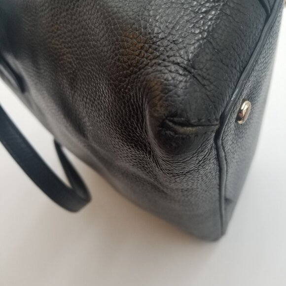 Kate Spade Julia Street Bow Satchel Handbag Black Pebble Leather Top Handle - Picture 6 of 14